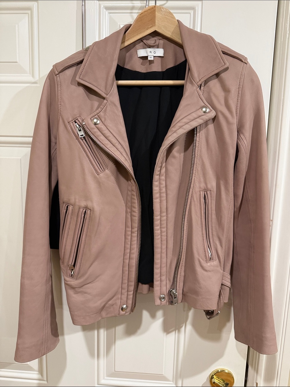 IRO Blush Pink Han Leather Jacket